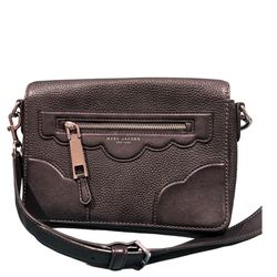 Marc Jacobs Black Leather Scalloped Crossbody Purse Bag