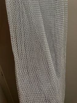 Silver Metallic Knit Mesh Pants