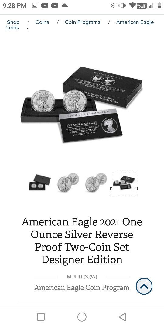 2021 Reverse Proof Type 1 And Type 2 Silver Eagle
