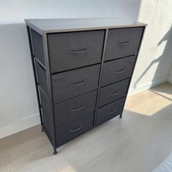 Modern Dark 8 Drawer Cloth Basket Bedroom Storage Chest! Good condition!   32x12x39in
