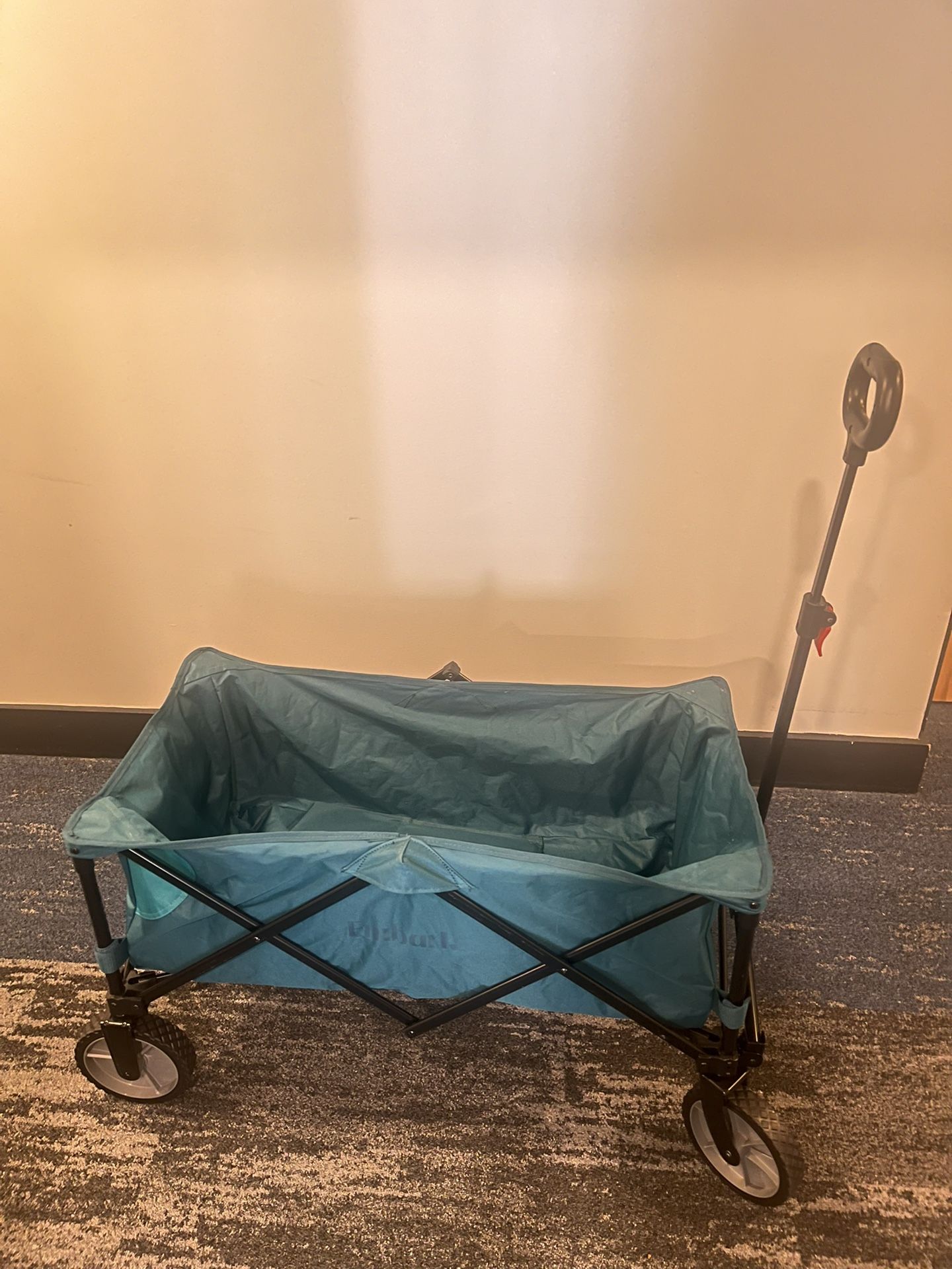 Portable Foldable Collapsible Wagon with Wheels, 220lbs Weight Capacity Utility Grocery Shopping Cart $25