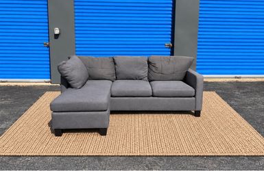Free Delivery - Grey Reversible Chaise Sectional Couch