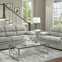Holleman Grey Sofa and Loveseat

