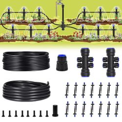 118FT Garden Watering System, Drip Irrigation Kits for Plants, New Quick-Connect Fittings, Blank Distribution Tubing, Saving Water Automatic Irrigatio