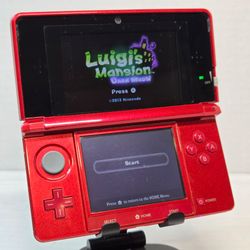 Nintendo 3DS Flame Red + Luigi’s Mansion Dark Moon – Tested & Working