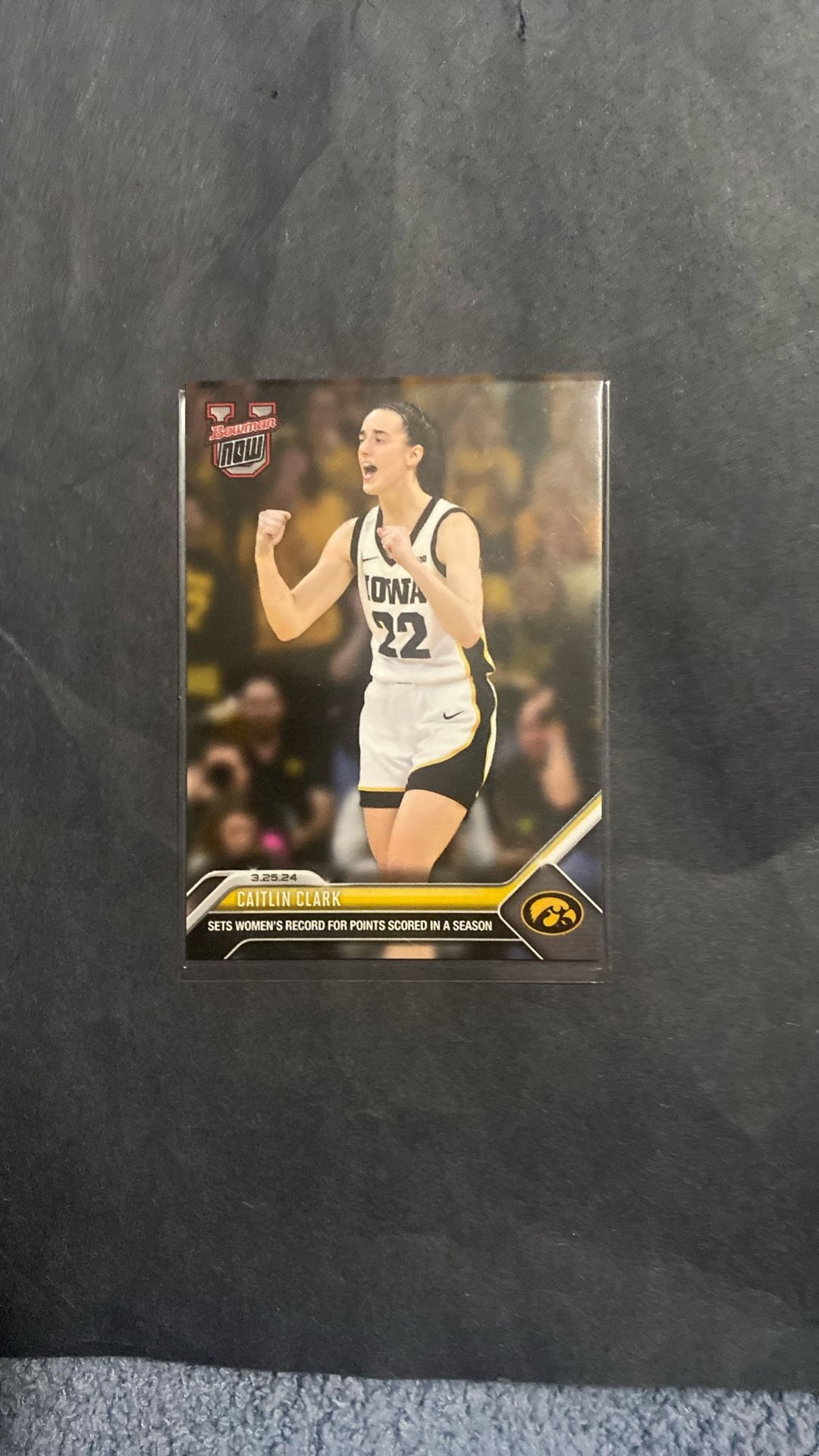 Caitlin Clark Rookie 2023-24 Bowman Now University Women’s First #74