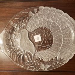 Vintage Crystal Turkey Platter