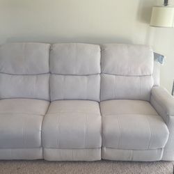 8 Months Old White Recliner Couch