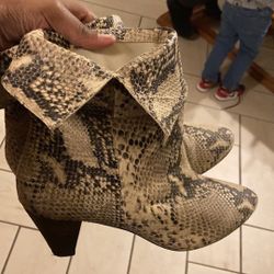 Free People Snake Print Boots