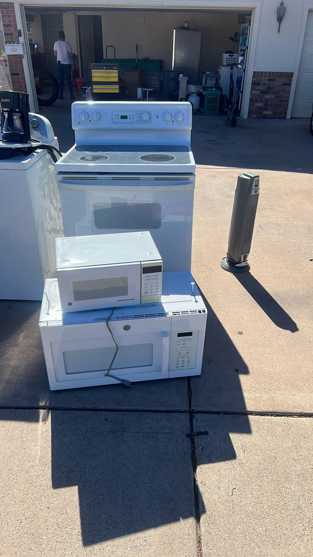 Washer, Dryer , Stove, Microwave.