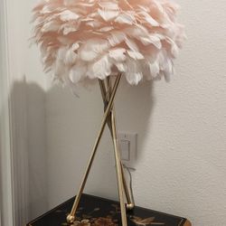 Flamingo Pink Feather Lamp