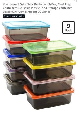 9pk plastic 20oz food storages boxes set, new