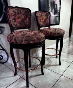 Pair Of Vintage Upholstered Bar Stools