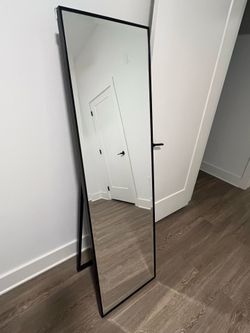 Full-Length Floor Mirror Black Thin Frame