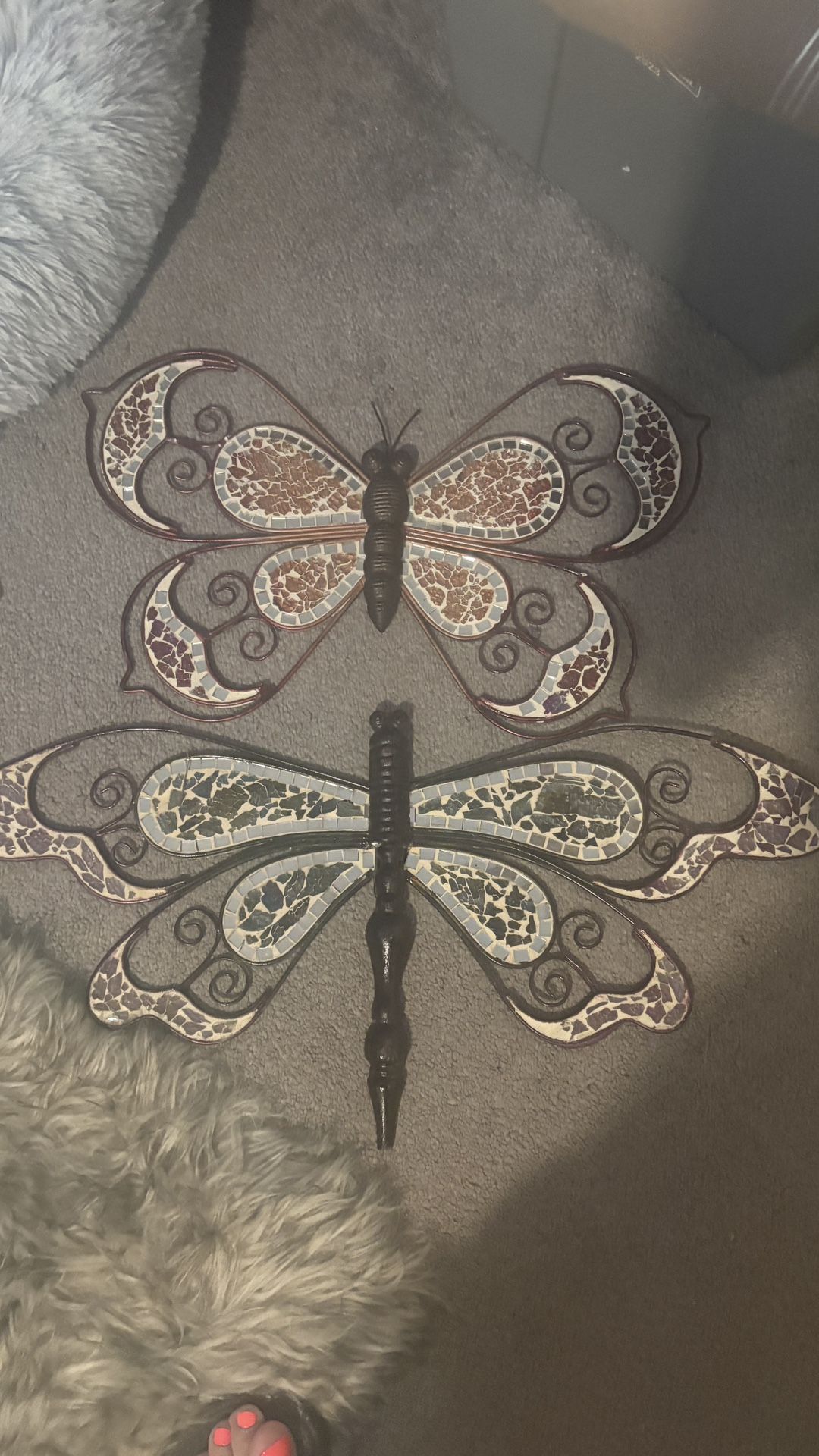 Metal And Cracked Glass Decor