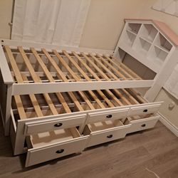 Twin/Twin Bedset W/3 Storage Drawers & Shelf(Mattress Included:$710)