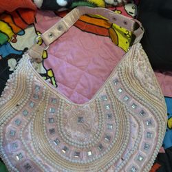 Vintage Pink Beaded Bag