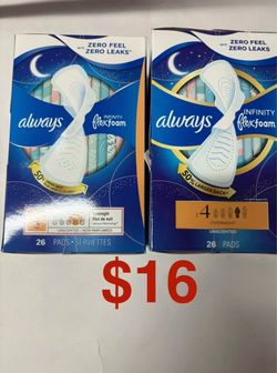 Always Infinity FlexFoam Overnight Pads – 2 Packs