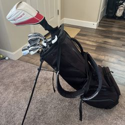 Very Nice Full Set of Men’s Taylormade Golf Clubs with Taylormade Carry / Stand Bag