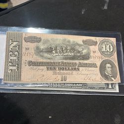 1864 $10 Confederate Note