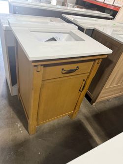 Bathroom Vanity with White Stone Top