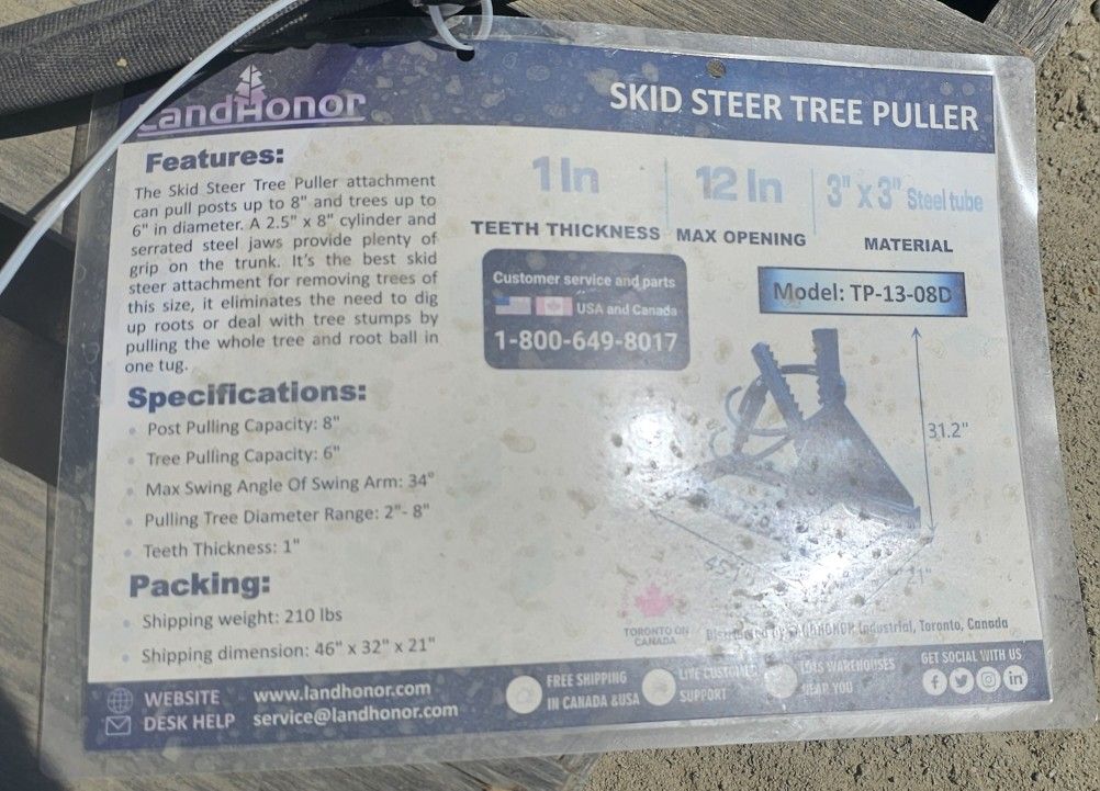 Skid Steer Tree Puller