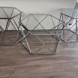 Chrome 3-Piece Table Set