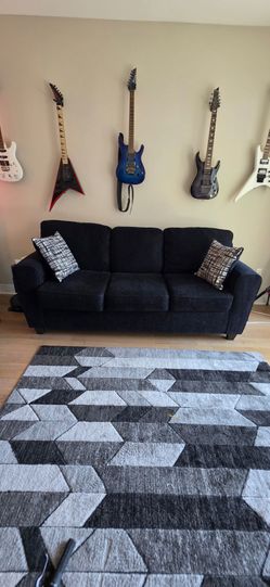 Couch and area rug