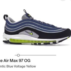 Nike Air Max 97 OG Atlantic Blue Voltage Yellow Sz 10.5