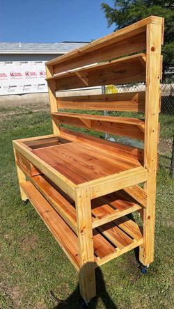 Potting bench garden table garage work table
