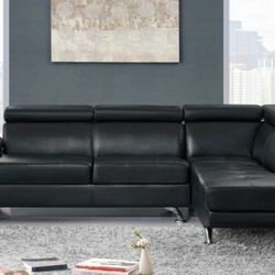 Global Bonded Black Modern Sectional

