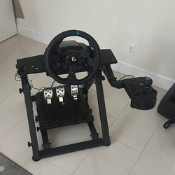 Logitech g29 with a shifter and a stand