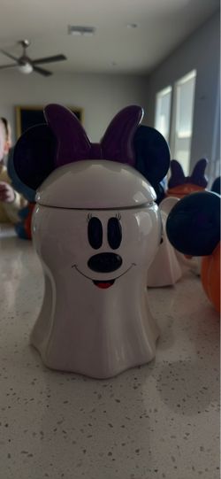 Minnie Mouse Halloween Ghost Ceramic Cookie Jar