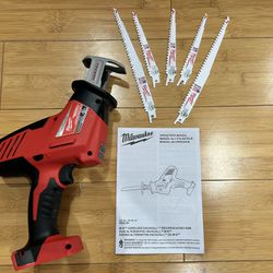 Brand New Milwaukee M18 Grinder 4-1/2”to5”and Hackzall Reciprocating Saw With 5 Blades 