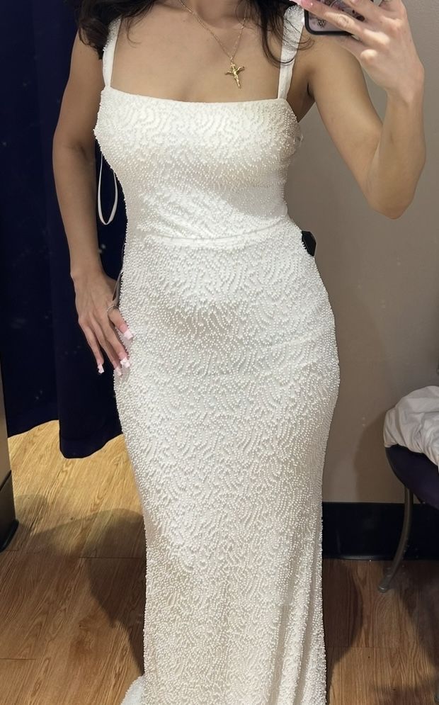 long white beaded dress