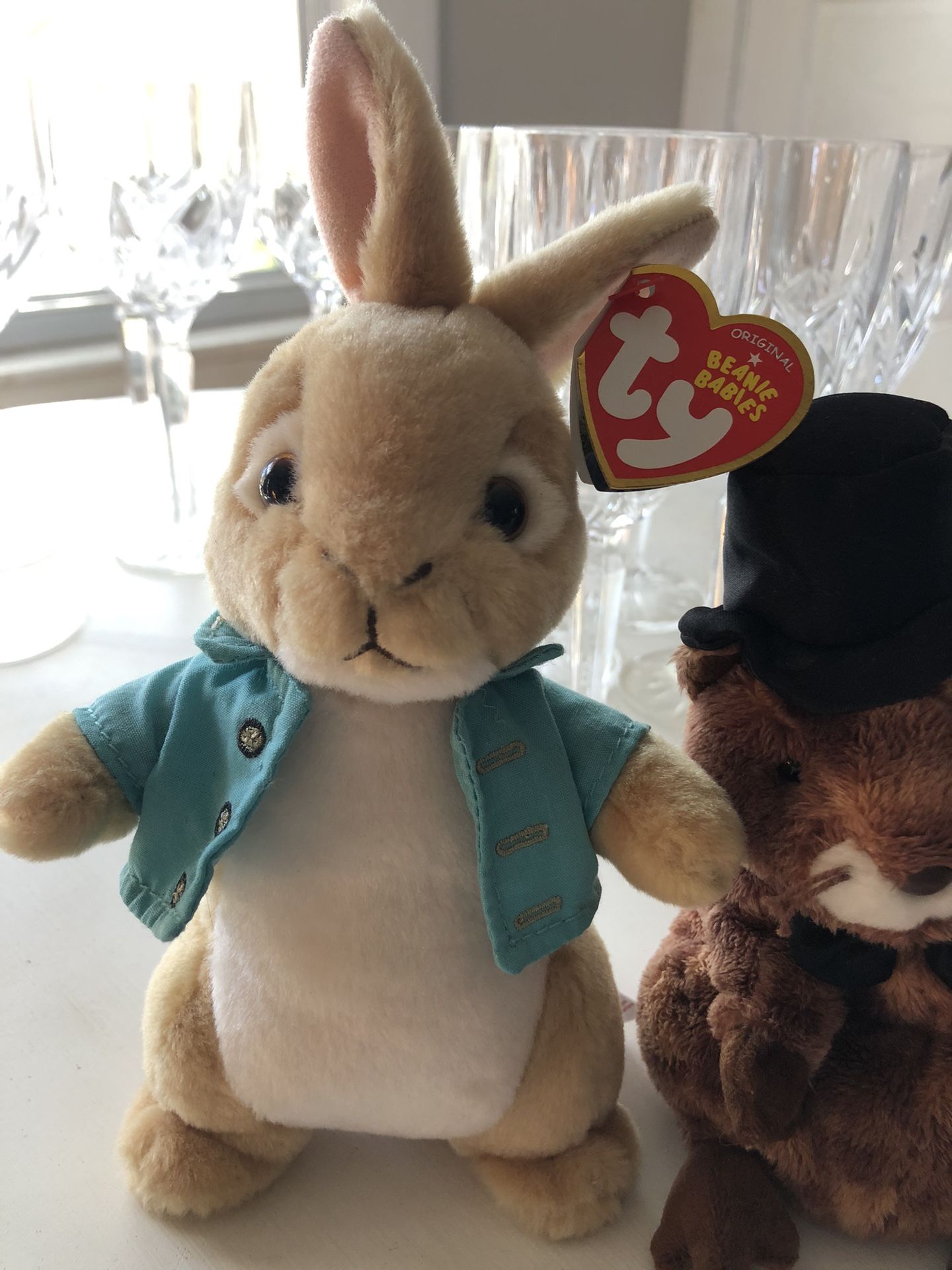 Peter Rabbit Cottontail And FLOPSY TY Beanie Babies 