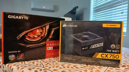 NEW SEALED Gaming PC Parts - RX 580 8GB & Corsair CX750 PSU
