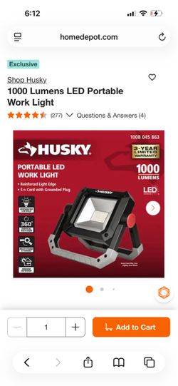 Husky 1000 Lumen Portable LED Work Light