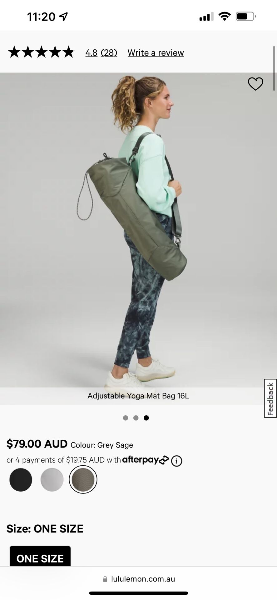 adjustable yoga mat bag lululemon  Myza Adjustable Yoga Mat Bag |