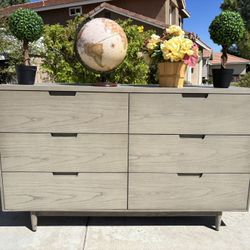 Gray Solid Wood Pottery Barn Inspired High End Dresser Chest of Drawers Furniture Excellent Condition Originally $3,500