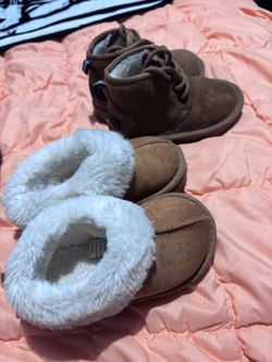 Toddler Brown Suede Winter Boots Bundle