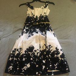 White House Black Market Black Floral Fit And Flare Dress