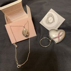 1 Beautiful Locket Necklace / 1 Locket Key Chain