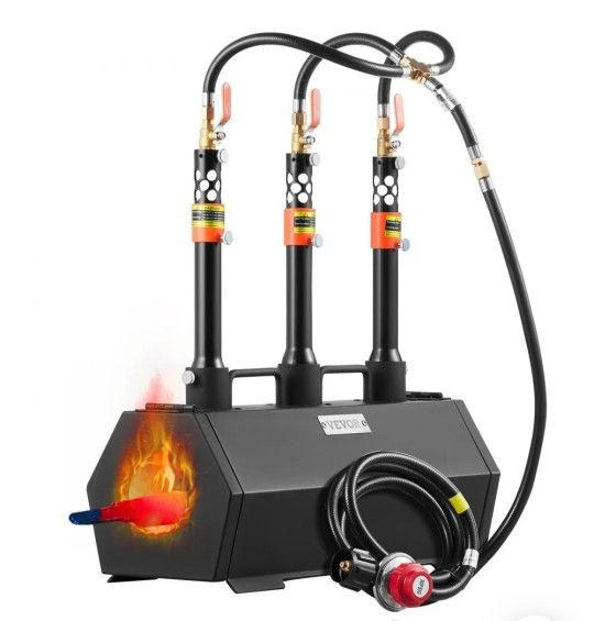 VEVOR Portable Propane Forge 3 Burner Farrier Forge 2600℉ Tool Knife Metal Forge