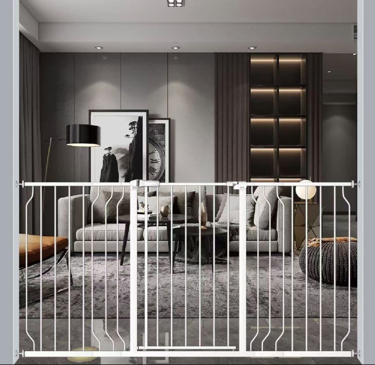 Extra Wide Tall Baby Gate Pressure Mounted Dog Gate for The