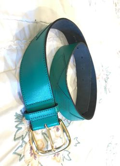 Croute De Ouir Vachette green genuine leather belt size 32
