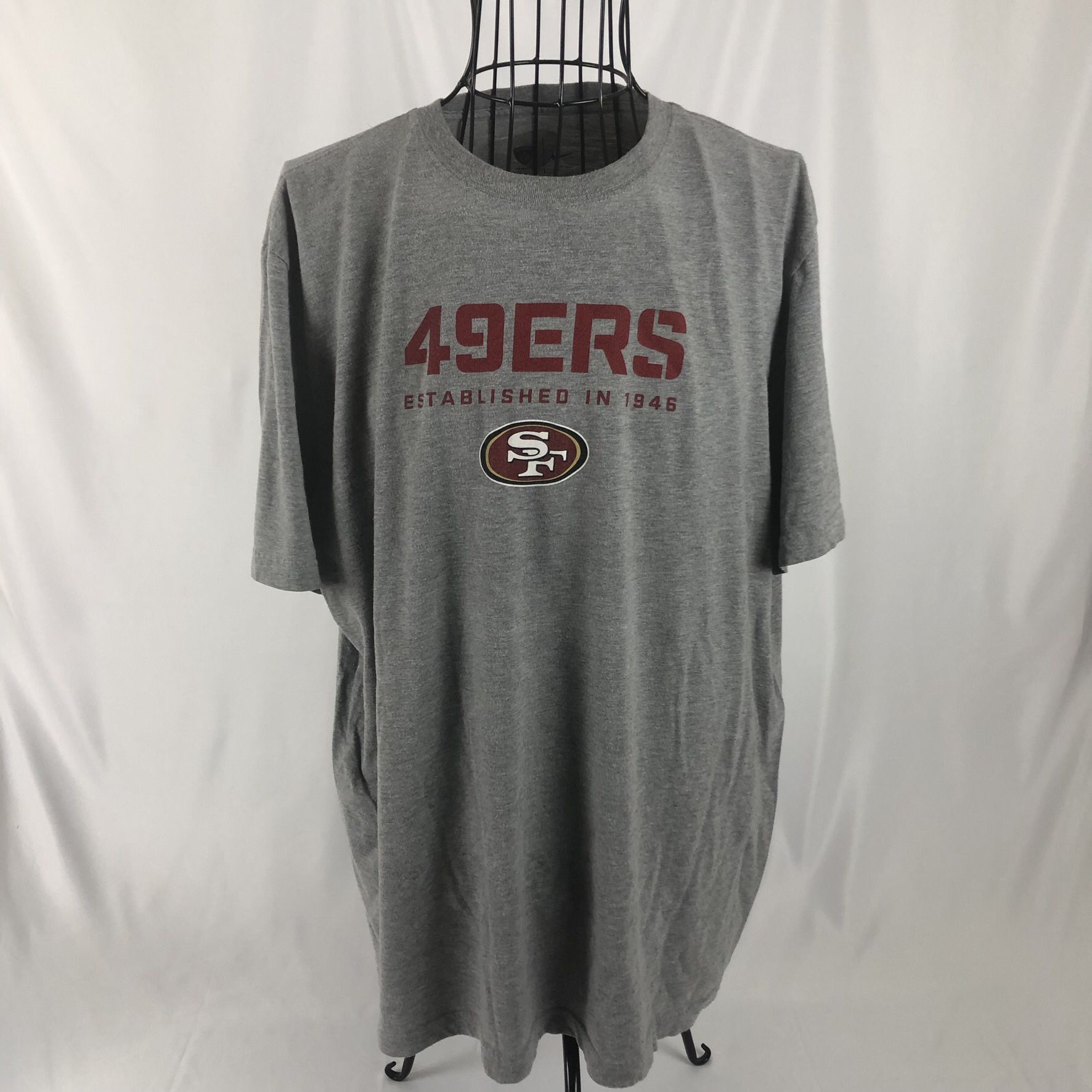 Nike NFL Football San Francisco 49ers Gray Short Sleeve T Shirt Mens 2XL 2XXL