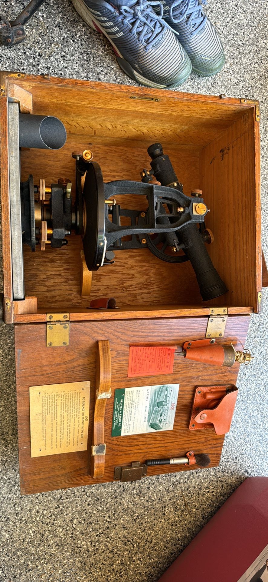Keuffel & Esser co. vintage engineering transit survey level with K&E tripod