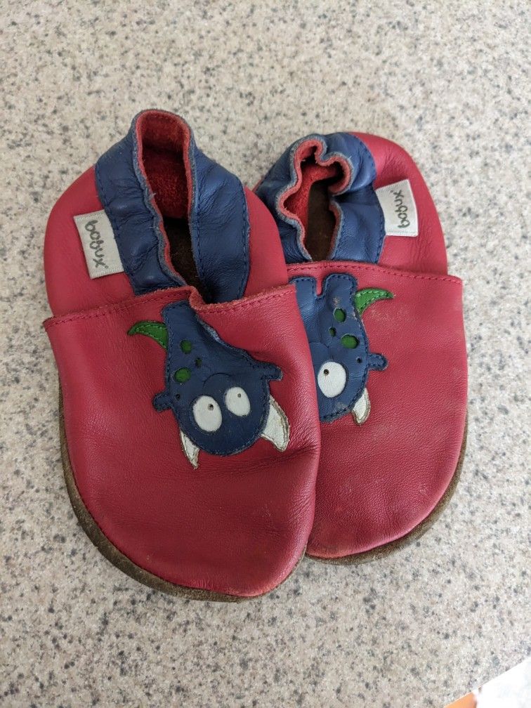 Bobux Soft RED leather SLIPONS