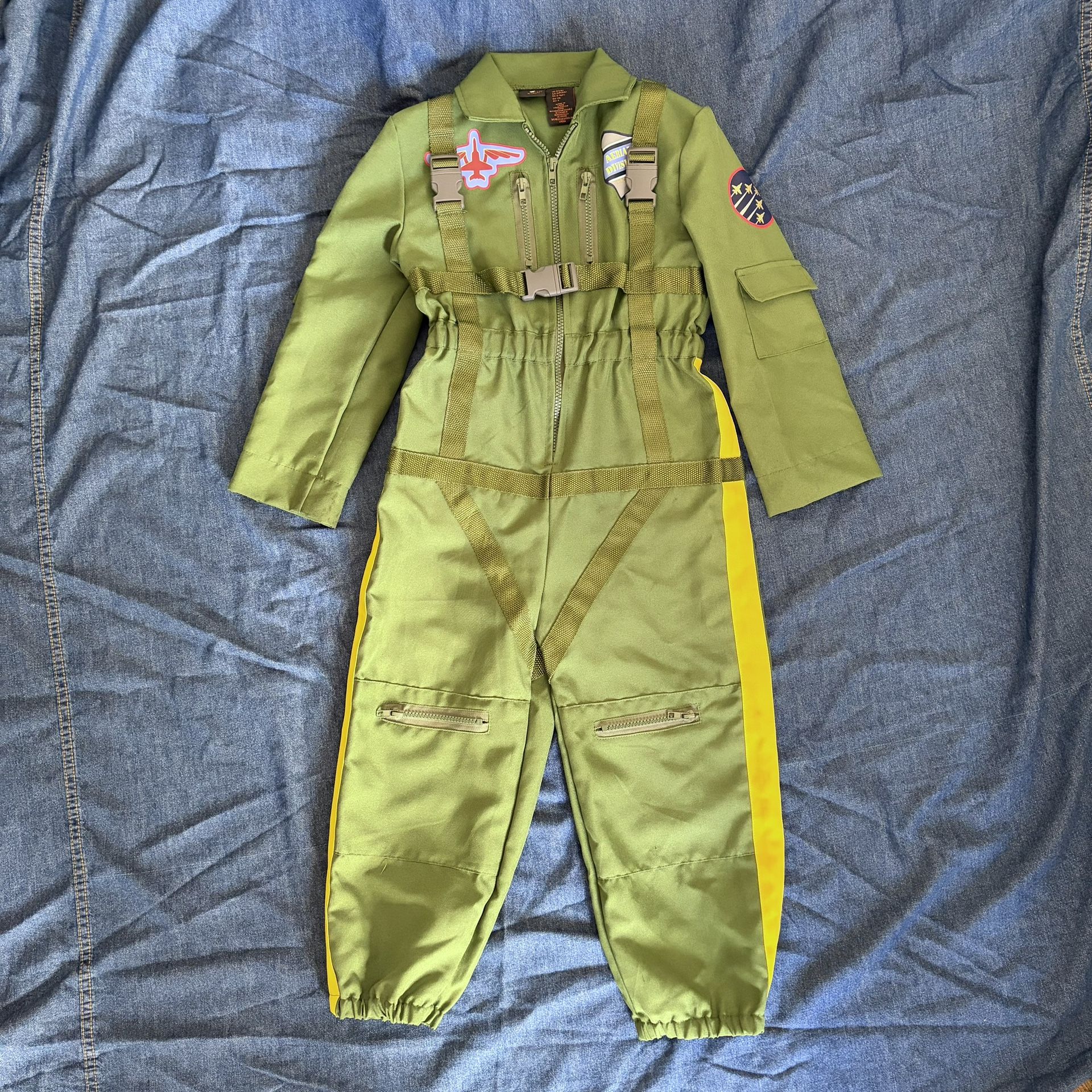 Authentic Kids Aerial Division Pilot Flight Suit Halloween Costume Top Gun Size S Small 5 6